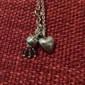 Me&Ro Sterling Silver Love Amethyst Charms